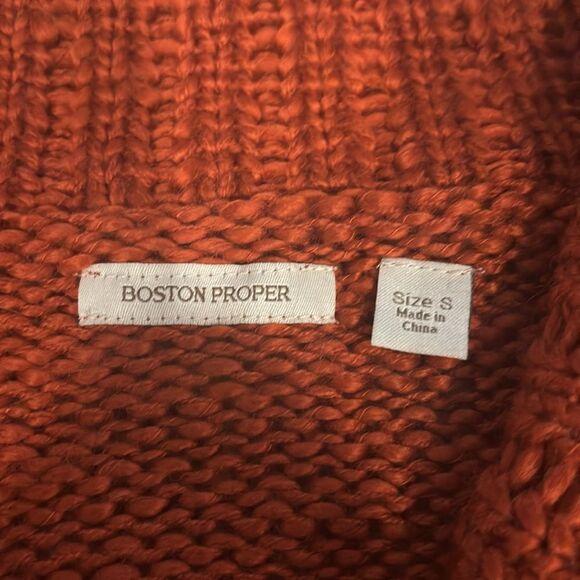 Boston Proper Cardigan in beautiful Dark Pumpkin shade size small - Picture 3 of 6